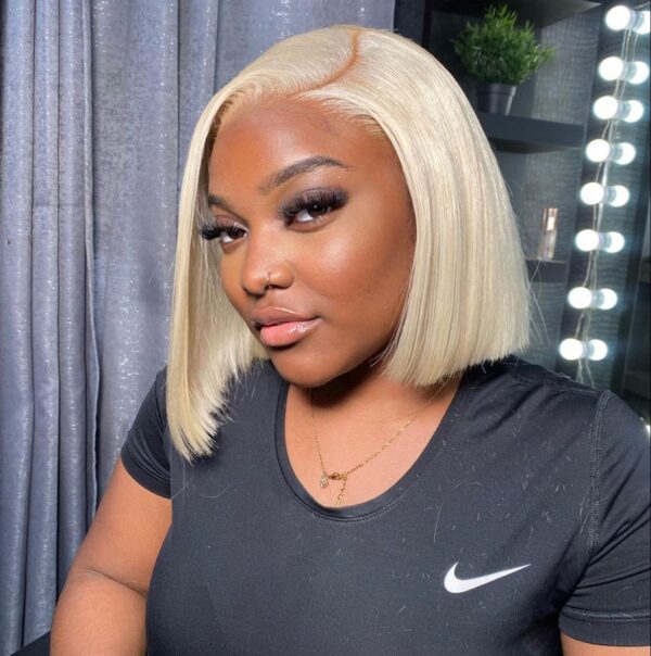 Lucia - Glueless Brazilian 613 Blonde 13x4 Frontal Straight 180 Density Wig - Image 2
