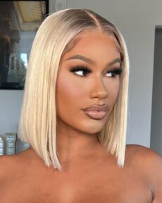 June - Brazilian 613 Blonde with Dark Roots Straight 13x4 Frontal Wig, 8–16 Inches