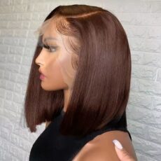 Coco - Glueless Brazilian Color 4 Chocolate Brown 13x4 Closure 180 Density Bob Wig