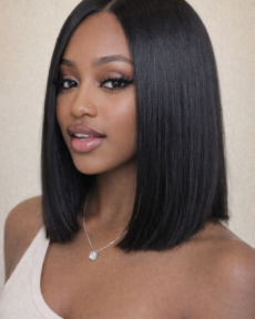 Kali K - Brazilian Double Drawn 2x6 Closure Straight Bob Wig, 8–14 Inches